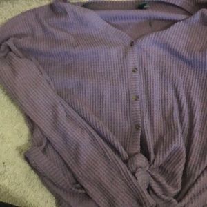 Purple super soft button Long sleeve